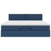 vidaXL Ottoman s&auml;ngram med madrass bl&aring; 180x200 cm tyg