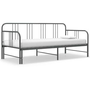 vidaXL Utdragbar s&auml;ngram b&auml;ddsoffa gr&aring; metall 90x200 cm