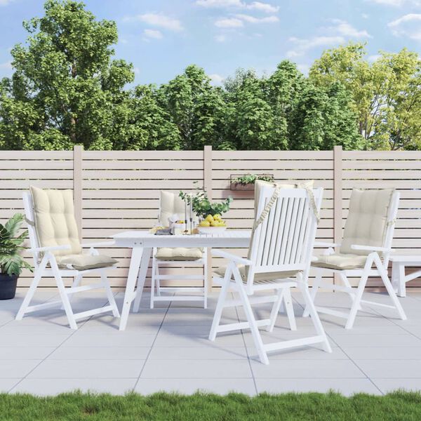 vidaXL Stolsdynor f&ouml;r stolar med h&ouml;g rygg 4 st gr&auml;ddvit oxfordtyg