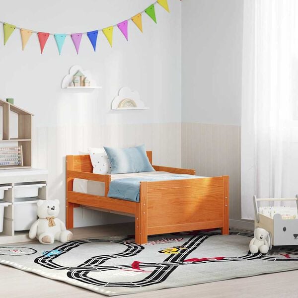 vidaXL S&auml;ngram med huvudgavel Vaxbrun 80 x 200 cm Konstruerat tr&auml;