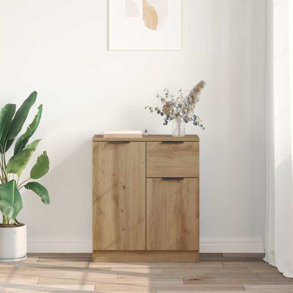vidaXL Sideboard med l&aring;da Artisan Ek 60 x 30 x 70 cm Konstruerat tr&auml;