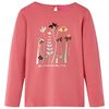 T-shirt med l&aring;nga &auml;rmar f&ouml;r barn gammelrosa 104