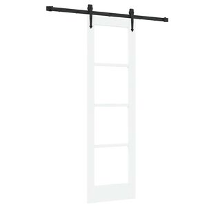 vidaXL Skjutd&ouml;rr ORKDAL 61 x 198,5 cm Massivt talltr&auml; och glas Vit