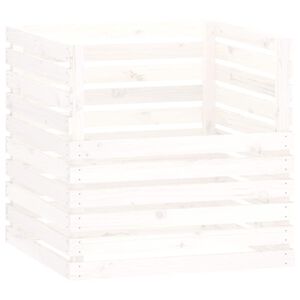 vidaXL Kompostl&aring;da vit 80x80x78 cm massiv furu