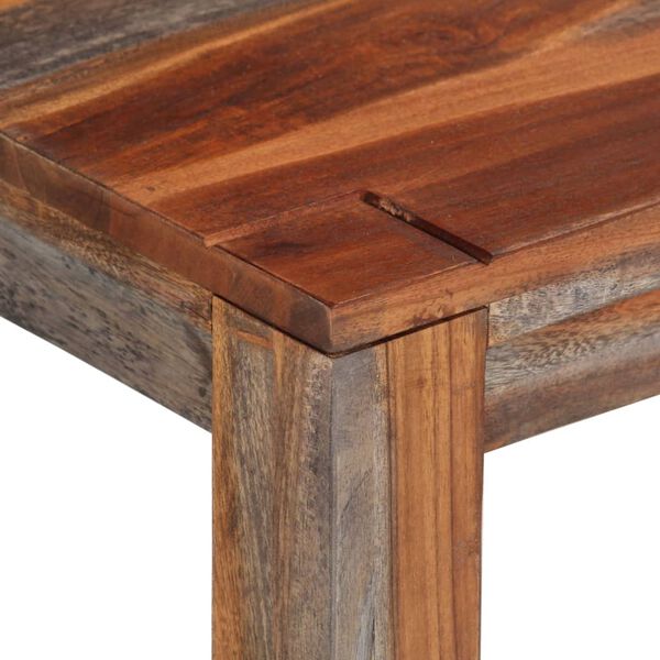 vidaXL Bänk med ryggstöd 160 cm grå massivt akaciaträ