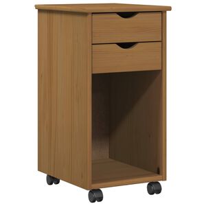 vidaXL Rullande sk&aring;p HonungsBrun 34 x 39 x 65,5 cm Massivt furu