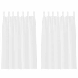 vidaXL Voile Gardin med gardiner 2 pcs Vit 175 x 140 cm Polyester