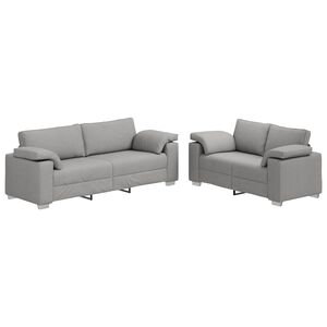 vidaXL Soffa 2 pcs Moln Gr&aring; 219 x 80 x 82 cm tyg