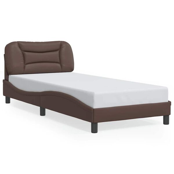 vidaXL Bed Frame without Mattress "Hvar" Brown 90x190 cm Faux Leather