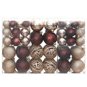 vidaXL Julgranskulor 100 st chanpange och brun 3/4/6 cm