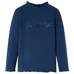 vidaXL T-shirt med l&aring;nga &auml;rmar f&ouml;r barn marinbl&aring; 104