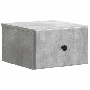 vidaXL V&auml;ggmonterat S&auml;ngbord med l&aring;da Betonggr&aring; 34,5 x 33 x 20 cm