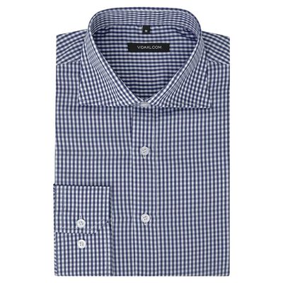 vidaXL Kostymskjorta för män storlek XXL marinblå- och vitrutig