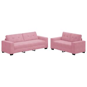 vidaXL Soffa 2 st Rosa Sammet