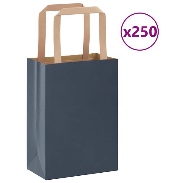 vidaXL Pappersp&aring;sar 250 st med handtag bl&aring; 15x8x21 cm