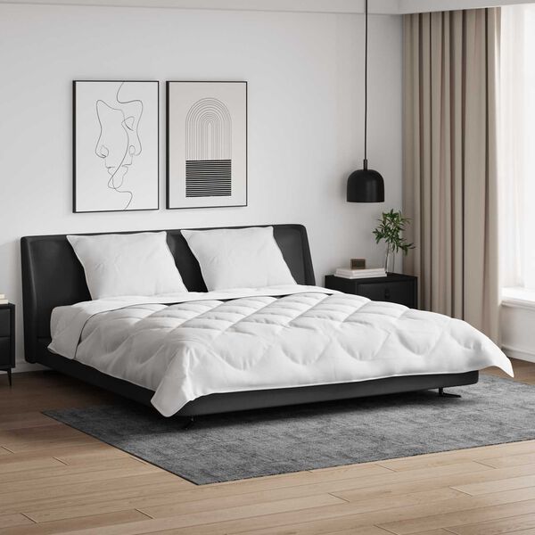 vidaXL Dunt&auml;cke med Kuddar med kudde 3 pcs Vit Mikrofiber