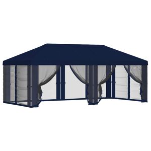 vidaXL Gazebo-tak med sidov&auml;ggar 6 x 3 m Bl&aring; Polyester 190