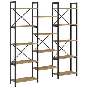 vidaXL Hyllsystem 156 x 25 x 167 cm Konstruerat tr&auml; Artisan Ek