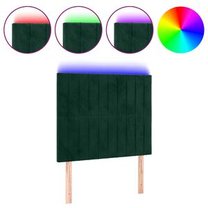 vidaXL S&auml;nggavel LED m&ouml;rkgr&ouml;n 80x5x118/128 cm sammet