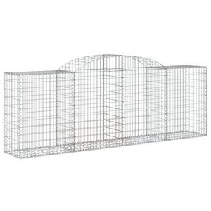 vidaXL Gabion b&aring;gformad 300x50x100/120 cm galvaniserat j&auml;rn