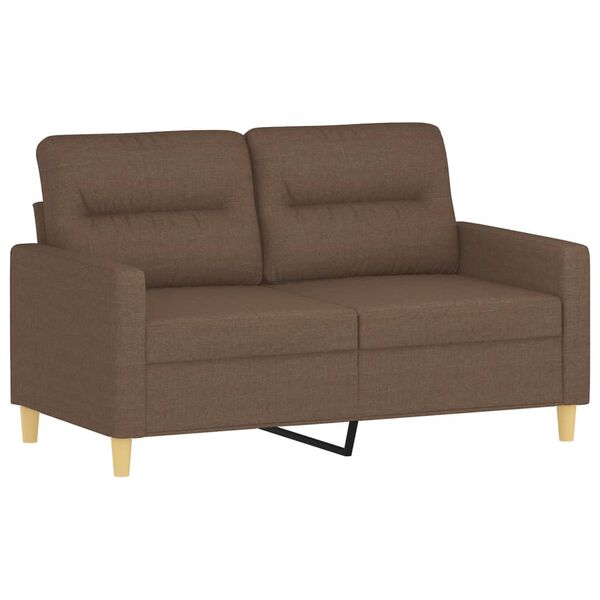 vidaXL 2-sits soffa med prydnadskuddar brun 120 cm tyg