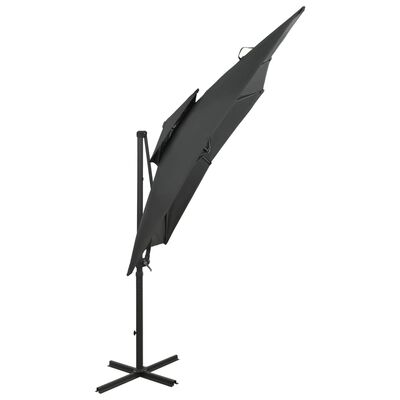 vidaXL Frihängande parasoll med ventilation 250x250 cm antracit