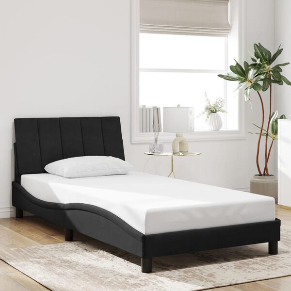 vidaXL Bed Frame without Mattress "Hanko" Black 100x200 cm Velvet