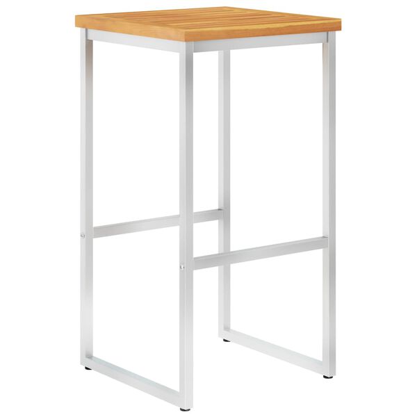 vidaXL Barstolar 2 st massivt akaciaträ och rostfritt stål