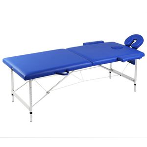 vidaXL Hopf&auml;llbar massageb&auml;nk med 2 sektioner aluminium bl&aring;