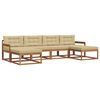vidaXL Utomhussoffset med kudde 6 pcs Naturlig och Beige