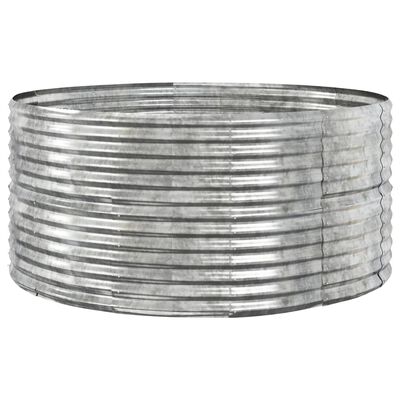 vidaXL Odlingslåda silver 140x140x68 cm pulverlackerat stål