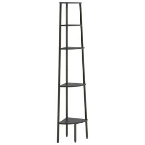 vidaXL H&ouml;rnhylla 5 hyllplan svart 45,5x31,5x180 cm