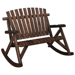 vidaXL Tr&auml;dg&aring;rdsb&auml;nk gung 2-sits 123x96x102 cm massivt grantr&auml;