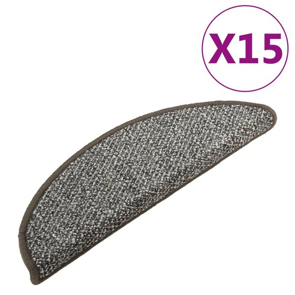 vidaXL Trappstegsmattor 15 st antracit 65x21x4 cm