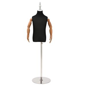 vidaXL Justerbar mannequin 120-150 cm med bas Unisex PP Svart