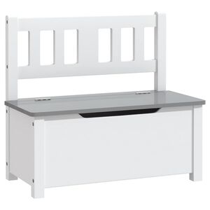 vidaXL F&ouml;rvaringsb&auml;nk barn vit och gr&aring; 60x30x55 cm MDF