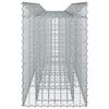 vidaXL Gabion upph&ouml;jd s&auml;ng 2 pcs Silver 200 x 50 x 80 cm