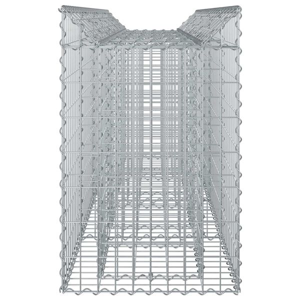 vidaXL Gabion upph&ouml;jd s&auml;ng 2 pcs Silver 200 x 50 x 80 cm