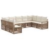 vidaXL Tr&auml;dg&aring;rdsoffset 9 st Beige konstrotting