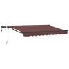 vidaXL Manuell markisram med LED-lampor Brun och antracit 2,5 x 2 m