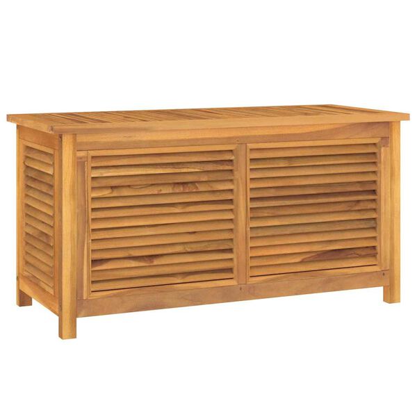 vidaXL Tr&auml;dg&aring;rdsl&aring;da med p&aring;se 114x50x58 cm massiv teak