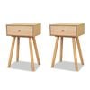 vidaXL S&auml;ngbord 2 st massiv furu 40x30x61 cm brun