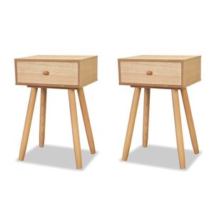vidaXL S&auml;ngbord 2 st massiv furu 40x30x61 cm brun