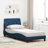 vidaXL Bed Frame with LED without Mattress Blue 90x190 cm Fabric