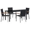 vidaXL Tr&auml;dg&aring;rdsm&ouml;belset 5 pcs Svart Pulverlackerad st&aring;l