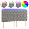 vidaXL S&auml;nggavel LED ljusgr&aring; 200x7x118/128 cm sammet