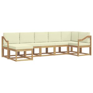 vidaXL Utomhussoffset med kudde 7 pcs Vit och gr&auml;dde Polyester