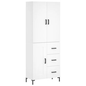 vidaXL H&ouml;gsk&aring;p vit 69,5x34x180 cm konstruerat tr&auml;