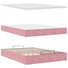 vidaXL Ottoman sängram med madrasser rosa 140x190 cm sammet