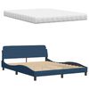 vidaXL Bed with Mattress "Hanko" Blue 160x200 cm Fabric